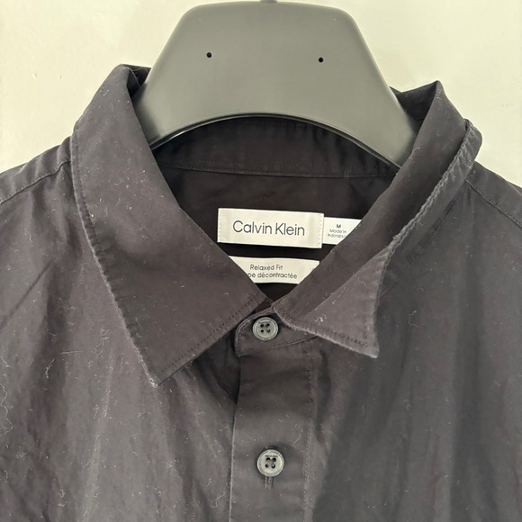 Calvin Klein Boxy Black 100% Cotton Button Up - Size Medium - Picture 4 of 11